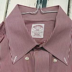 Brooks Brothers Red Striped Button Down Shirt Medium 15.5